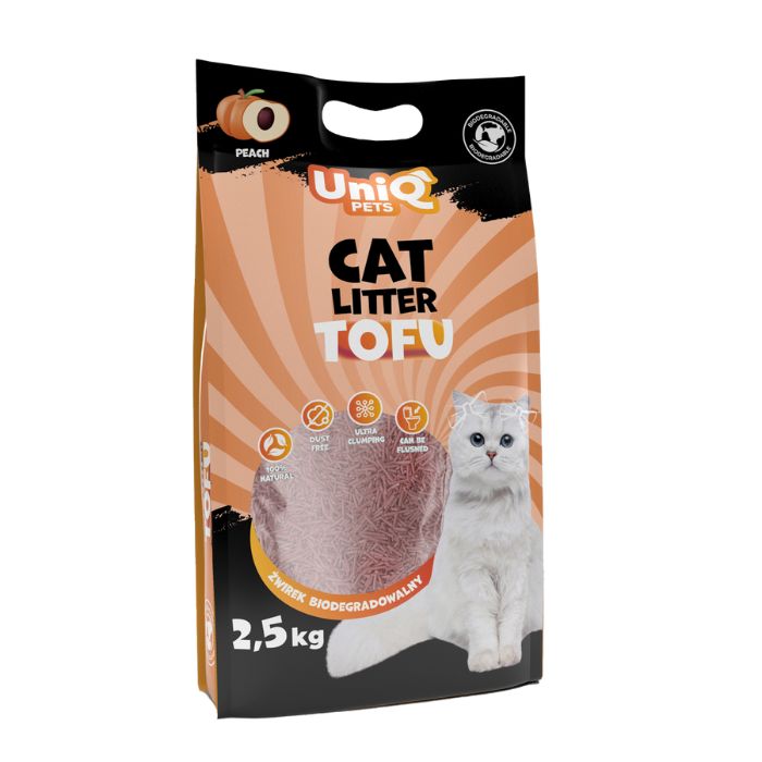 uniq pets mačji posip – tofu, biorazgradljiv, 6l 2,5 kg, breskev uniq pets mačji posip – tofu, biorazgradljiv, 6l 2,5 kg, breskev