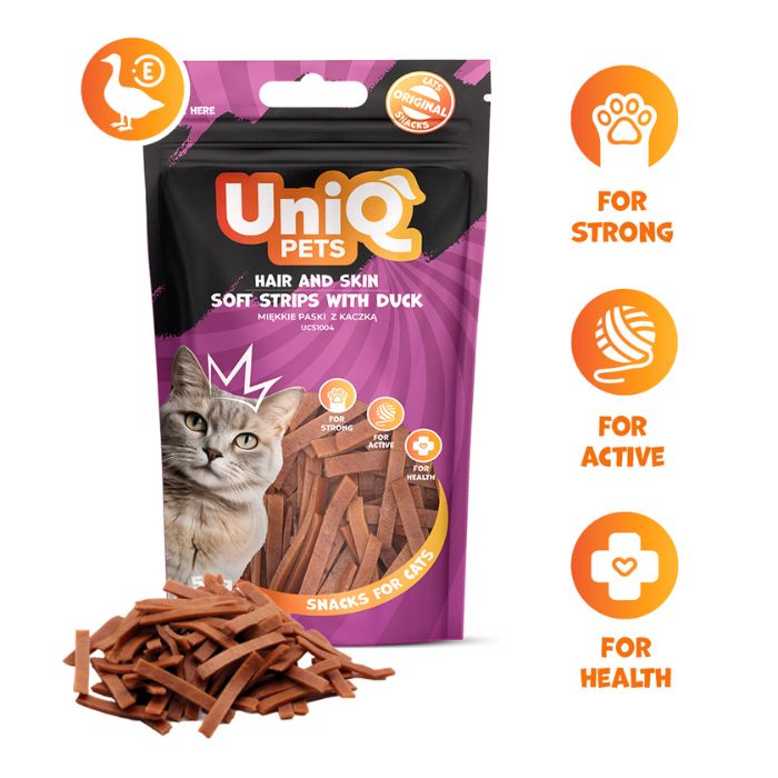 uniq pets maČji priboljŠki mimi 50 g – mehki trakci za nego dlake in kože z račko uniq pets maČji priboljŠki mimi 50 g – mehki trakci za nego dlake in kože z račko