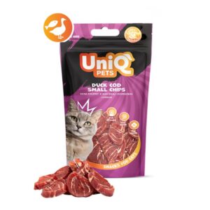 uniq pets maČji priboljŠki mimi 50 g – majhni čipsi iz račjega mesa in polenovke