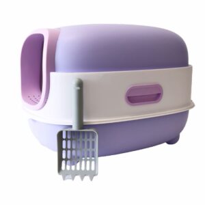 uniq pets zaprto maČje straniŠČe kittycabin cosmo z lopatko, vijola– 56 × 39 × 40 cm (kopija)