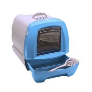 mps zaprto maČje straniŠČe purrprivacy 80' z ogljenim filtrom in lopatko, svetlo modra – 50 × 40 × 42 cm