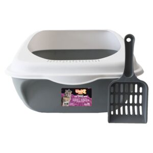 uniq pets odprto maČje straniŠČe purropen classic z lopatko, siva – 35 × 50 × 17 cm