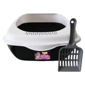 uniq pets odprto maČje straniŠČe purropen classic z lopatko, Črna – 35 × 50 × 17 cm