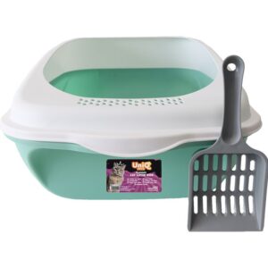 uniq pets odprto maČje straniŠČe purropen classic z lopatko, zelena – 35 × 50 × 17 cm