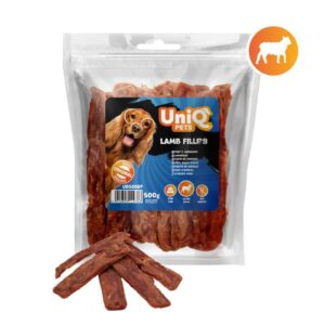 uniq pets pasji priboljški meaty – jagnječji fileji, 500 g