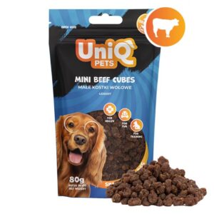 uniq pets pasji priboljški waggi 80 g – mini goveji koščki