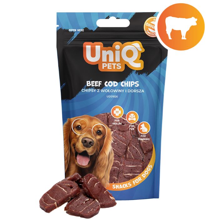 uniq pets pasji priboljški waggi 80 g – goveje ribji čips (govedina & polenovka) uniq pets pasji priboljški waggi 80 g – goveje ribji čips (govedina & polenovka)